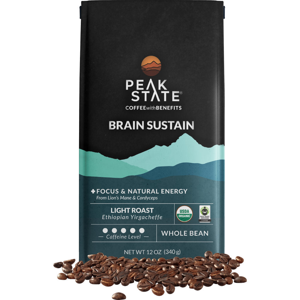 BRAIN SUSTAIN Light Roast Whole Bean Coffee (Pack) – Bubble Goods