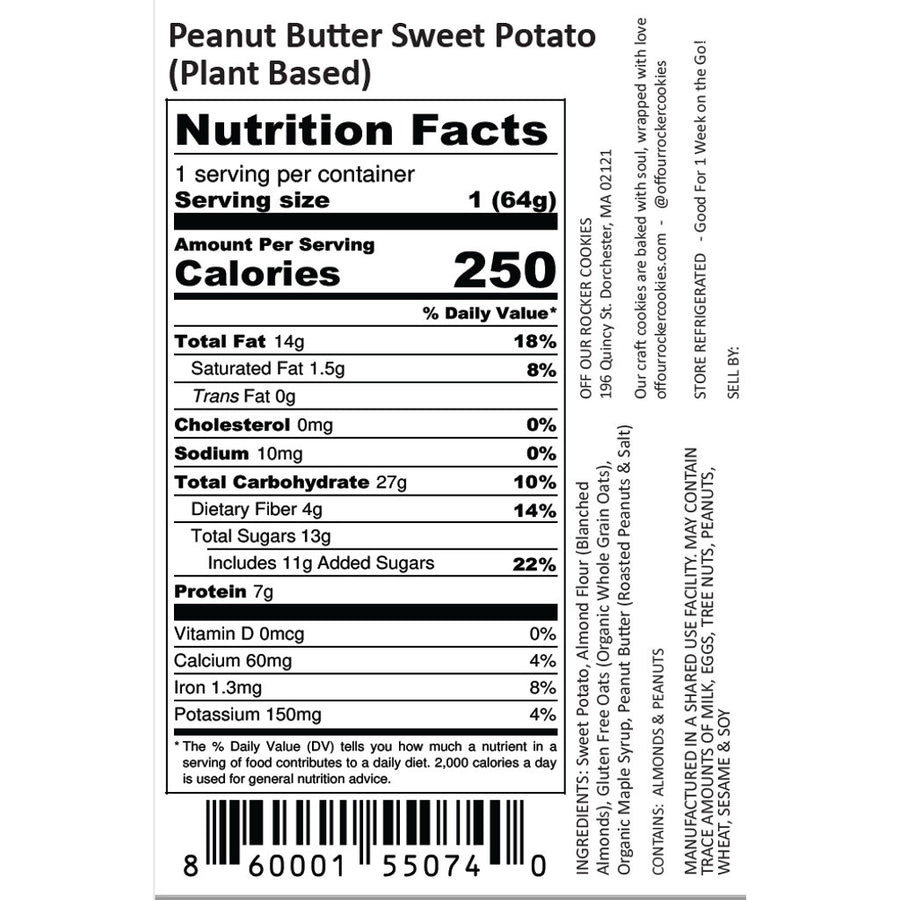 Sweet Potato Peanut Butter Cookies "Sweet Nuttin" (6-Pack)