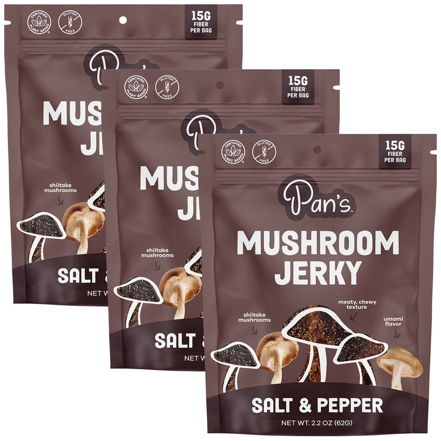 Salt & Pepper Shiitake Mushroom Jerky (3-Pack)