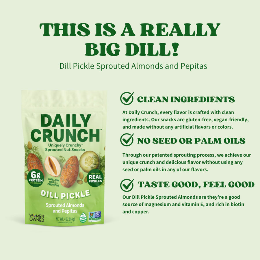 Dill Pickle Sprouted Almonds & Pepitas (6-Pack)