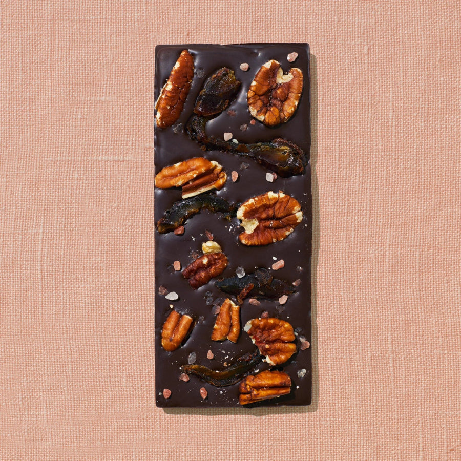 Pecan Date Date-Sweetened Dark Chocolate