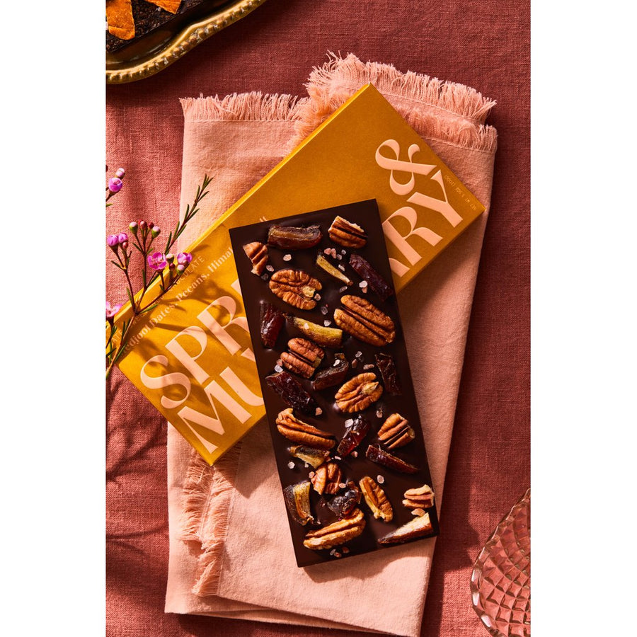 Date-Sweetened Medjool Date, Pecan + Salt Dark Chocolate