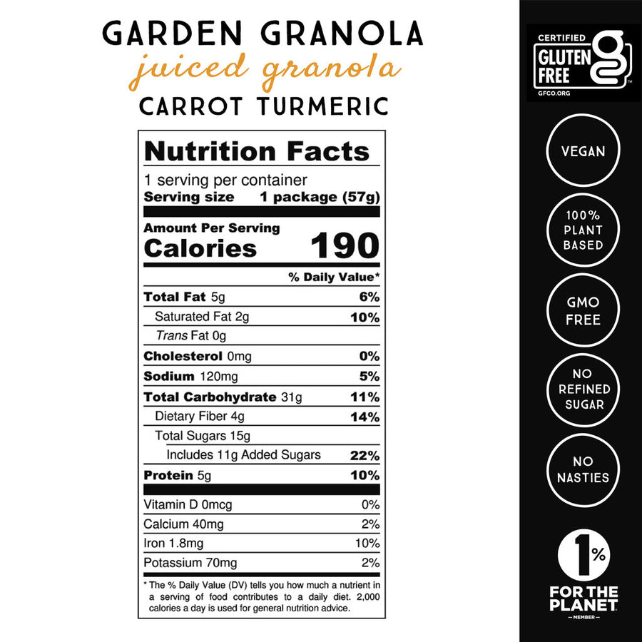 Garden Granola Carrot Turmeric (2oz)