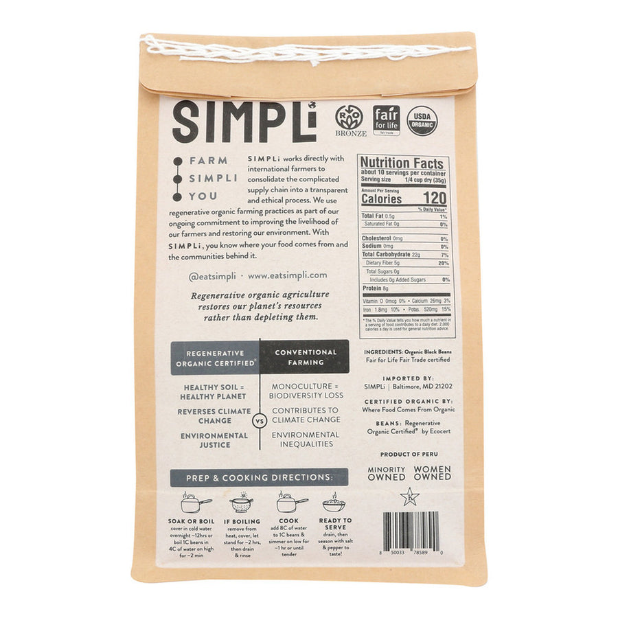 SIMPLi Regenerative Organic Certified® Black Beans