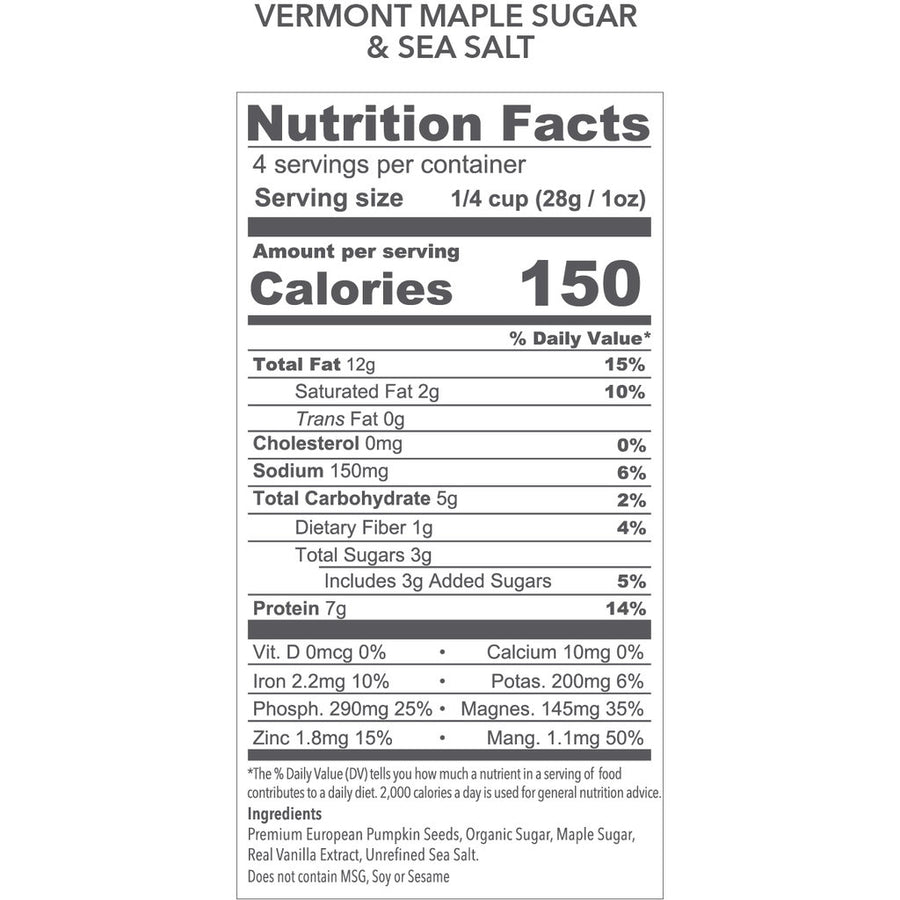 Vermont Maple Sugar & Sea Salt Pumpkin Seeds (6-pack)