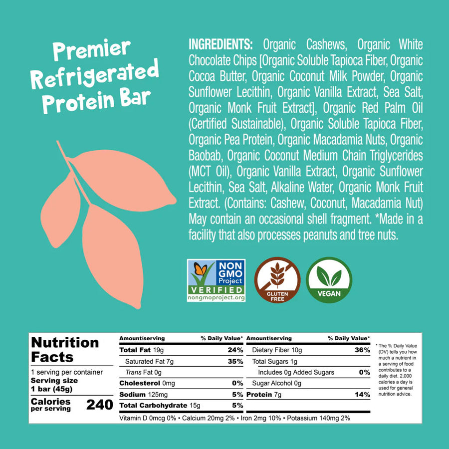 Refrigerated Protein Bar - White Chocolate Macadamia Cookie