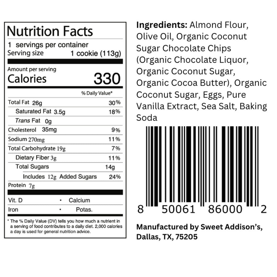Sweet Addison's Chocolate Chip Cookie (Pack)
