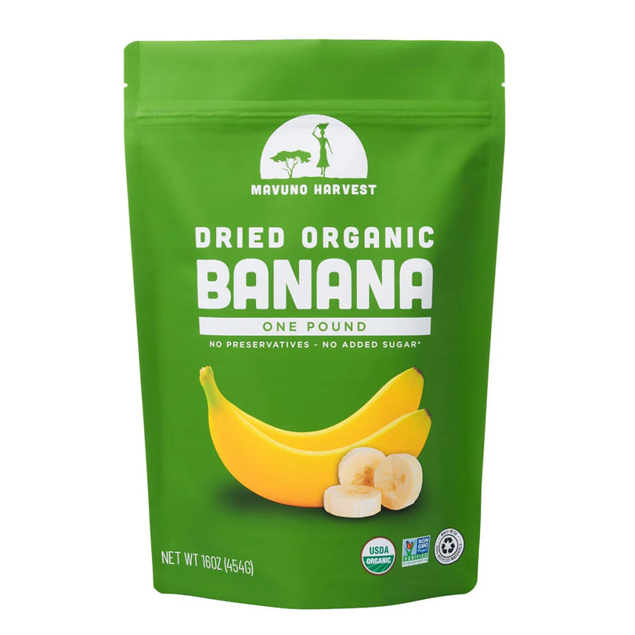 Mavuno Harvest Organic Dried Banana - 1 Pound (6-Pack)