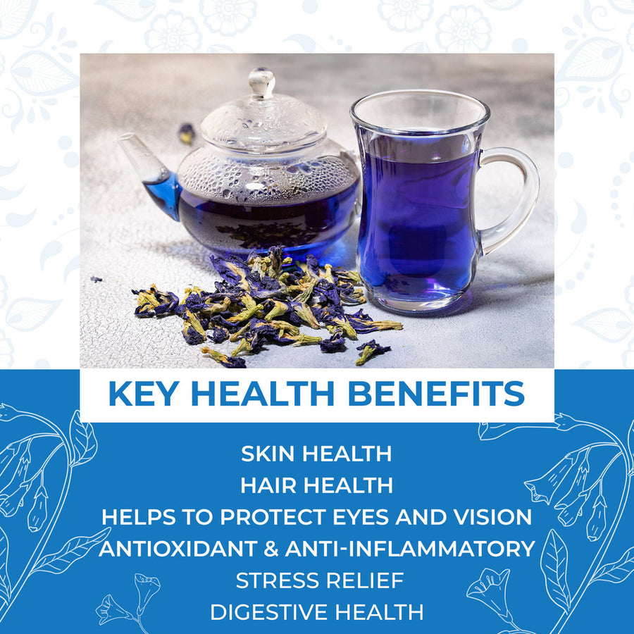 Organic Butterfly Pea Flower & Ginger Loose Leaf Herbal Tea