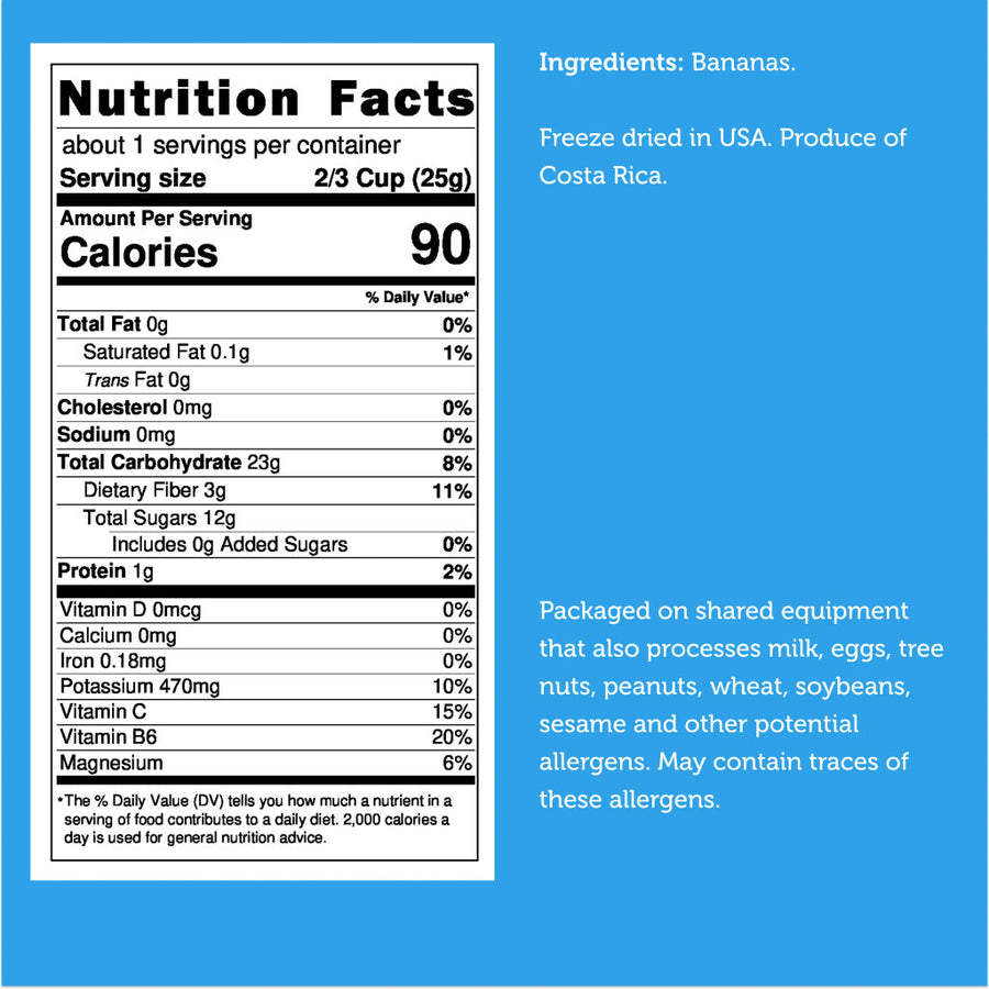 Freeze Dried Banana Chips - 100% Real Fruit (Small Pack)