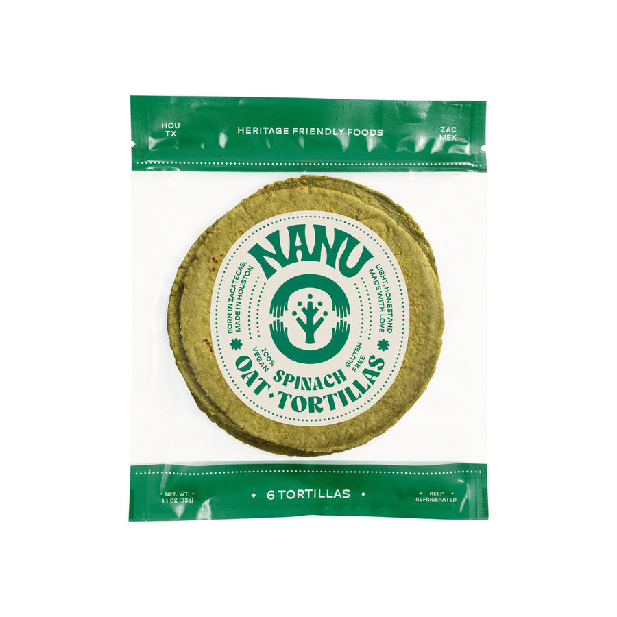 Nanu's Spinach Oat-Flour Tortilla (Pack)