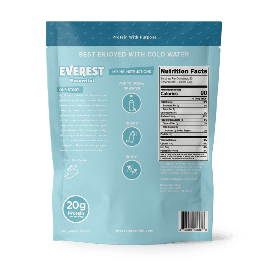 Everest Blue Raspberry Protein Powder for Families and Adult