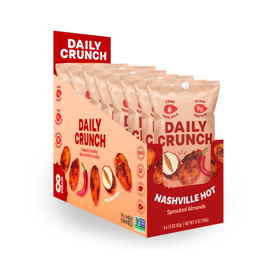 Nashville Hot Sprouted Almonds, Single Serve (8-Pack)
