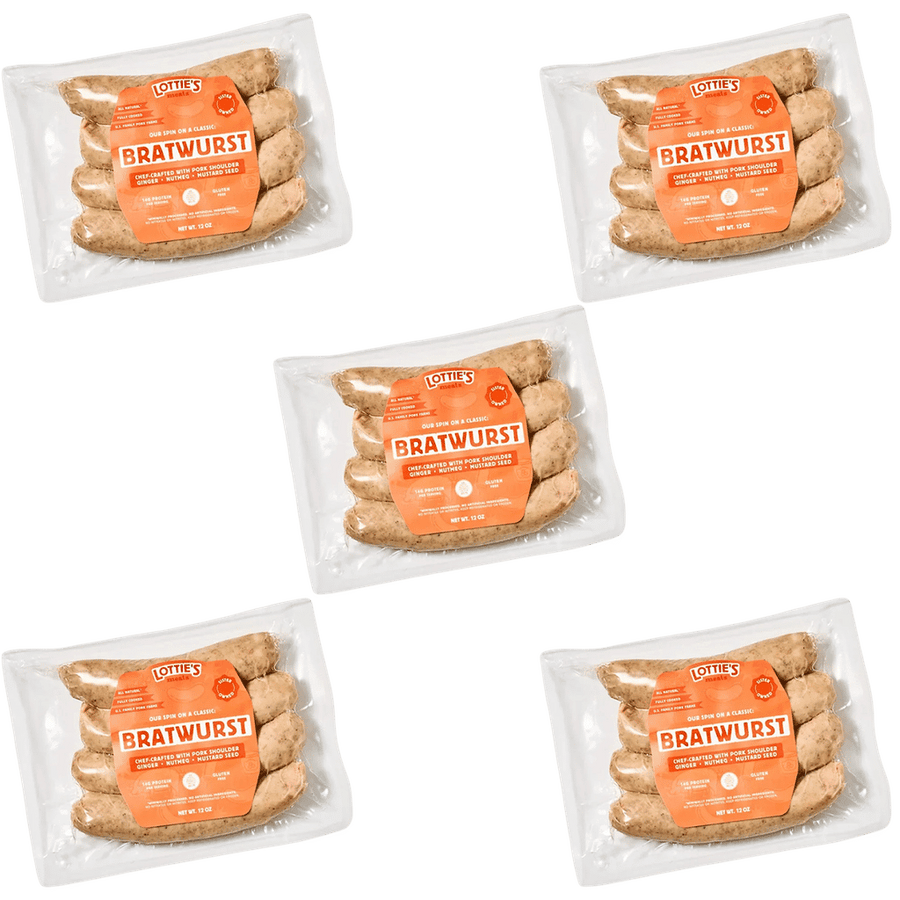 Lottie's Bratwurst Sausage - GF, All Natural (5-Pack)