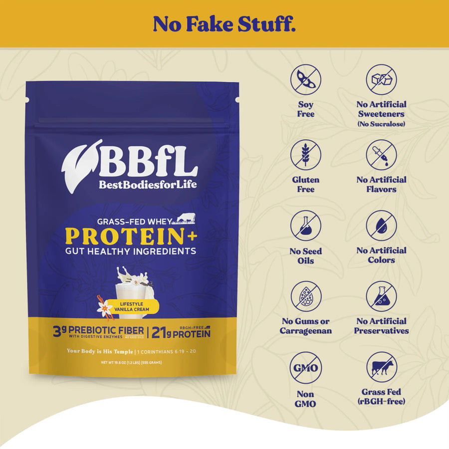 Grass-Fed Whey Protein Powder - Vanilla Cream