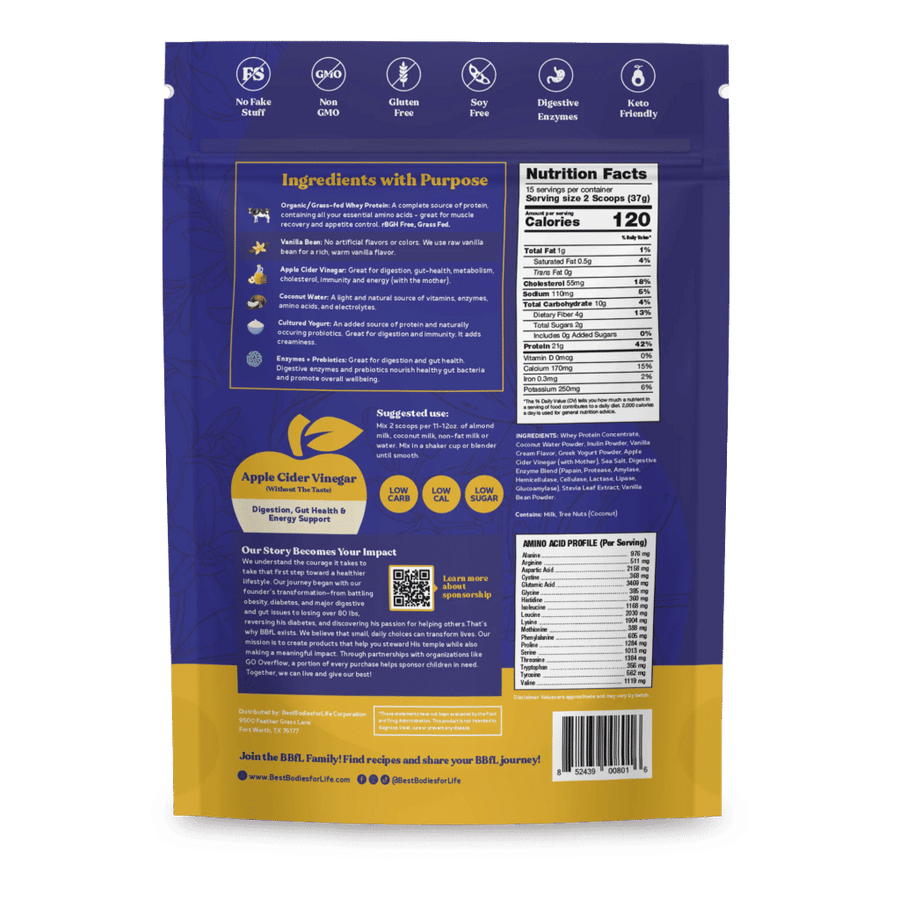 Grass-Fed Whey Protein Powder - Vanilla Cream