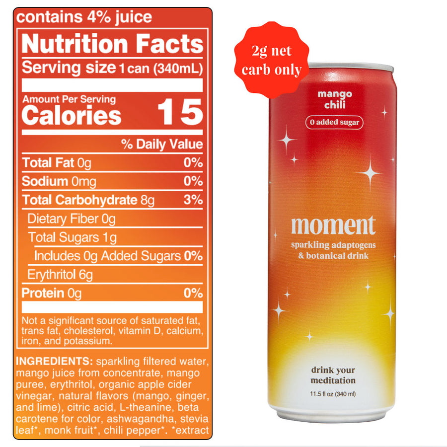 Moment - Mango Chili Botanical Soda (12-pack)