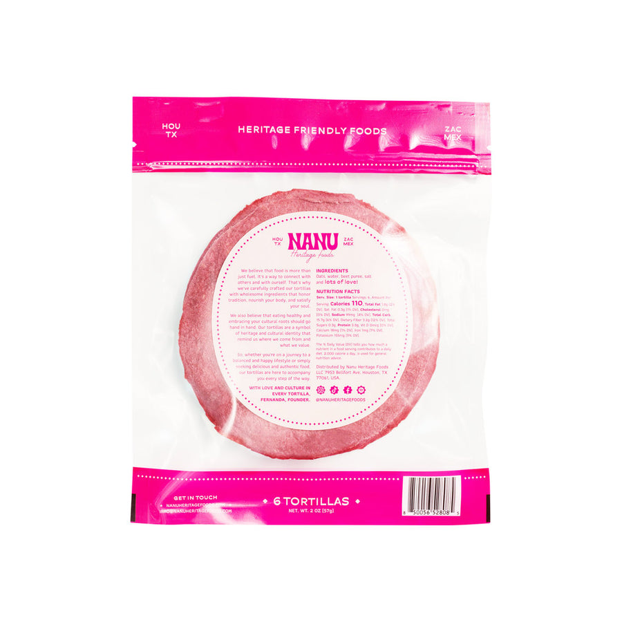 Nanu Beet Oat-Flour Tortilla (Pack)