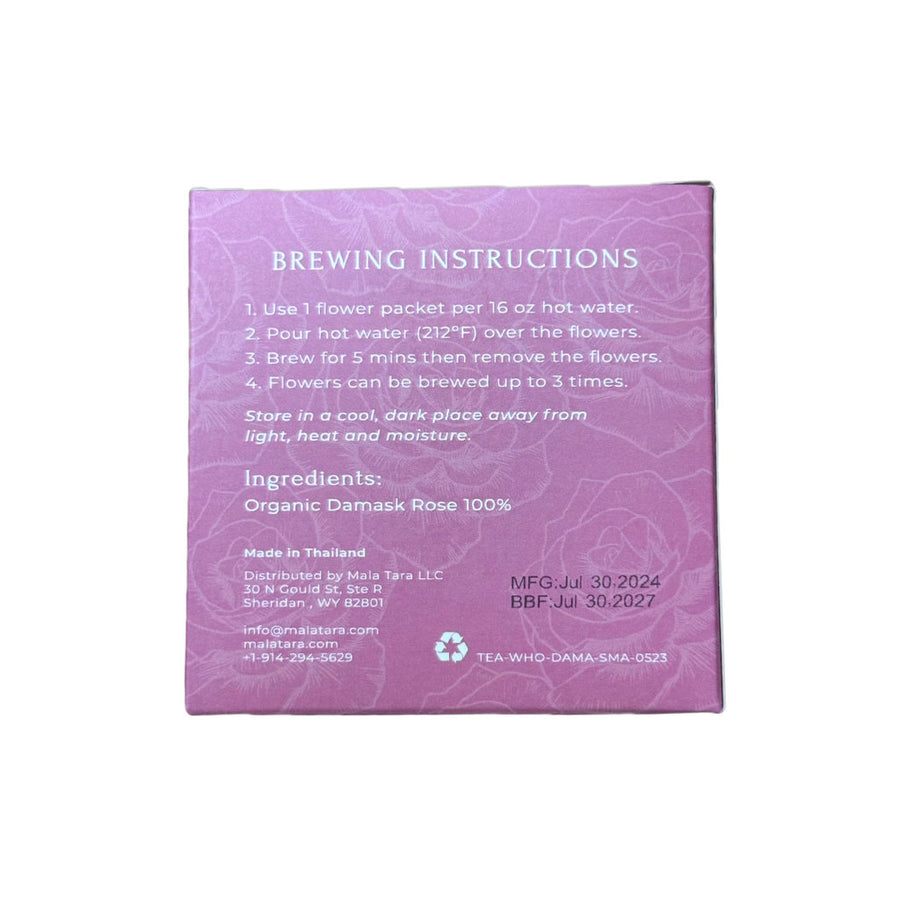 Organic Damask Rose Flower Tea Box (Caffeine-Free)