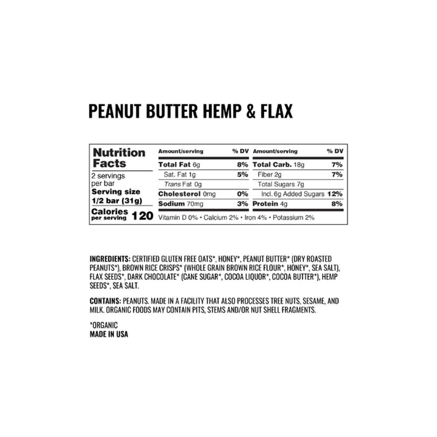 Peanut Butter Hemp & Flax Bars (12-Pack)