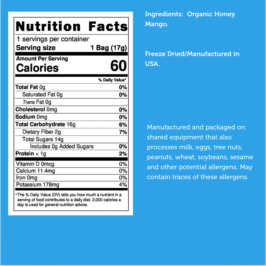 Freeze Dried Honey Mango - 100% Real Fruit (Small Pack)