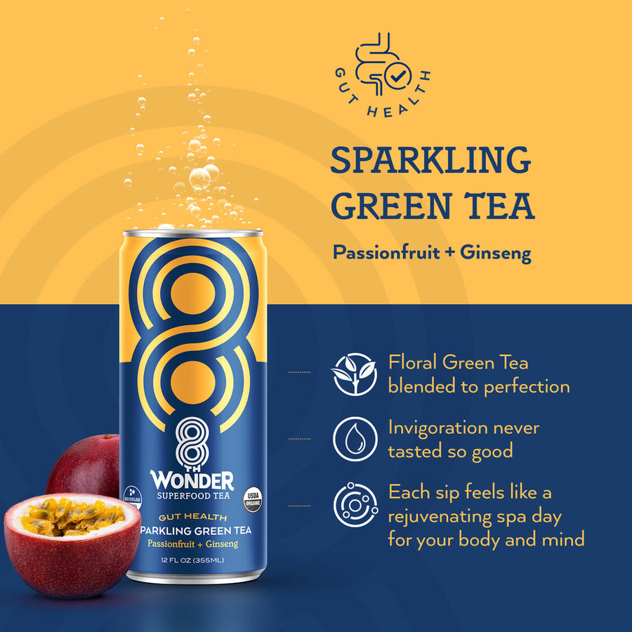 Passionfruit + Ginseng Sparkling Green Tea (12-Pack)