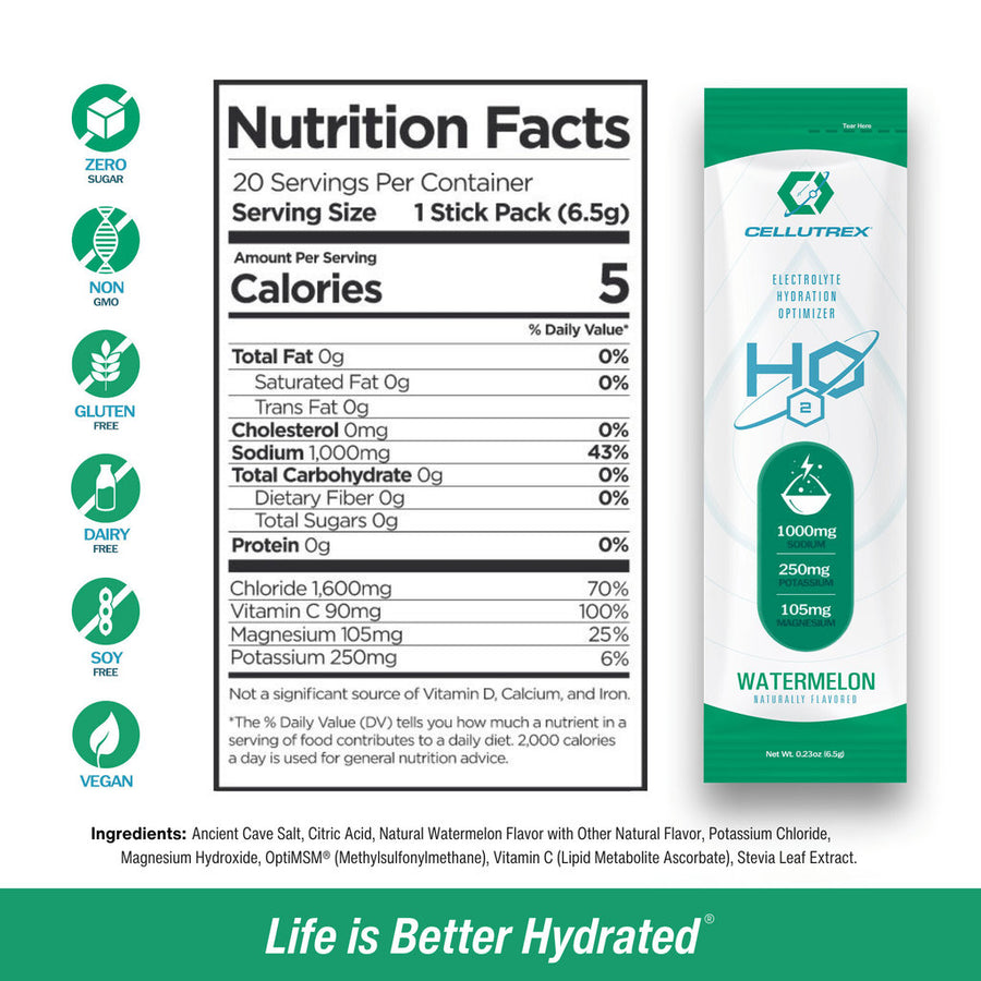 H2O Electrolytes™ Watermelon Zero Sugar Electrolyte Mix