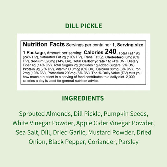 Dill Pickle Sprouted Almonds, Single Serve (8-Pack)