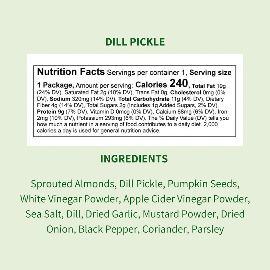 Dill Pickle Sprouted Almonds, Single Serve (8-Pack)