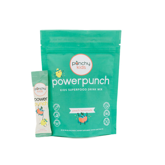 Punchy Kids Greens Drink Mix Peach Lemonade Sticks