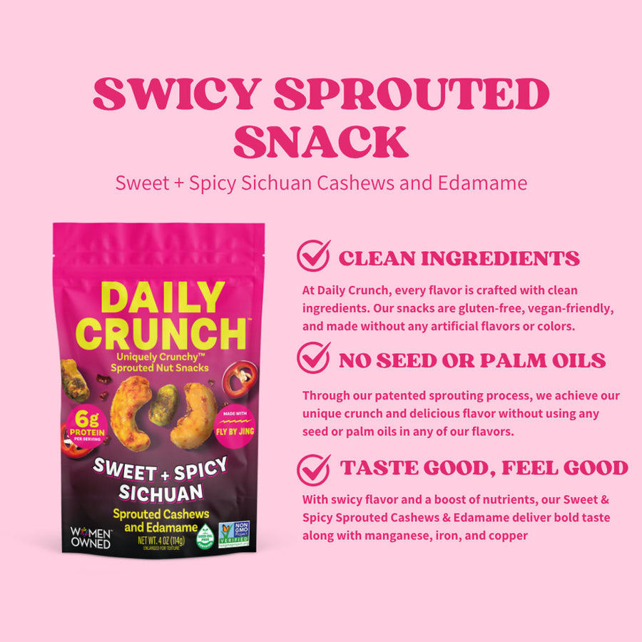 Sweet & Spicy Sichuan Sprouted Cashews (6-pack)