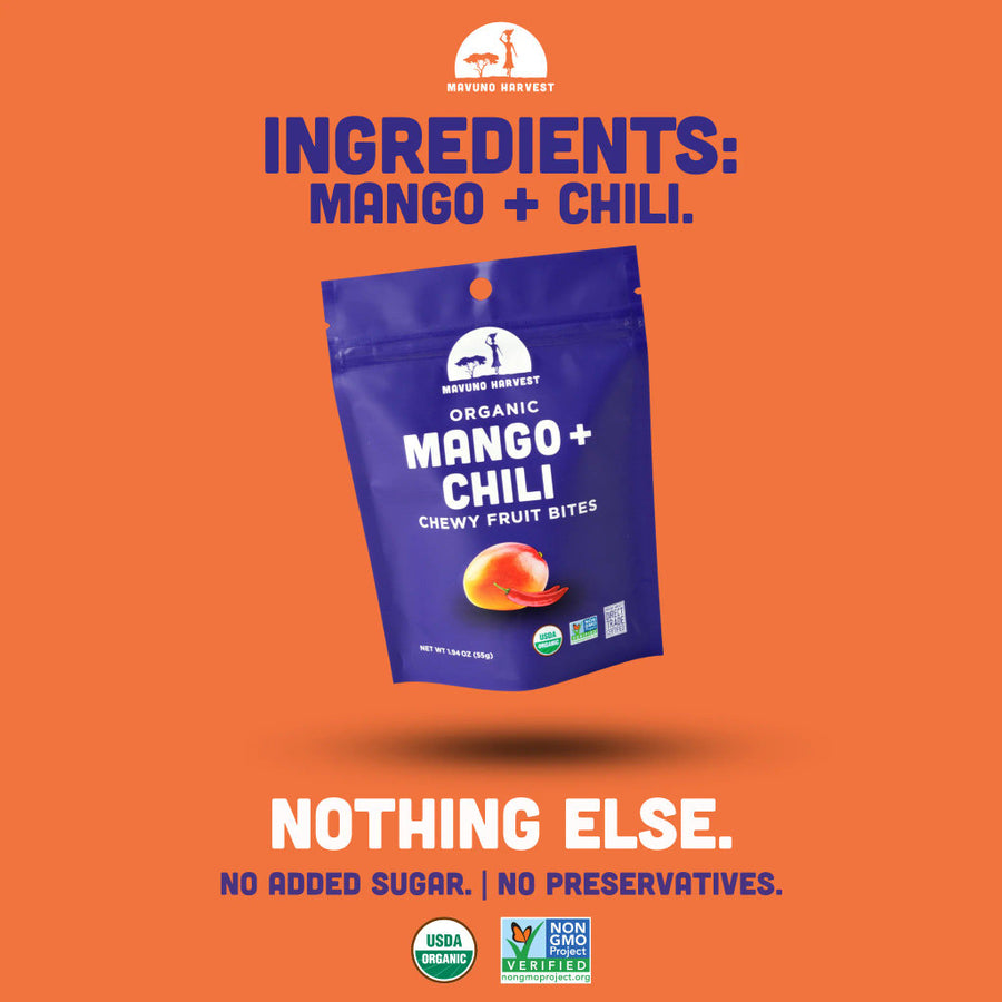 Mavuno Harvest Organic Mango & Chili Fruit Bites (8-Pack)