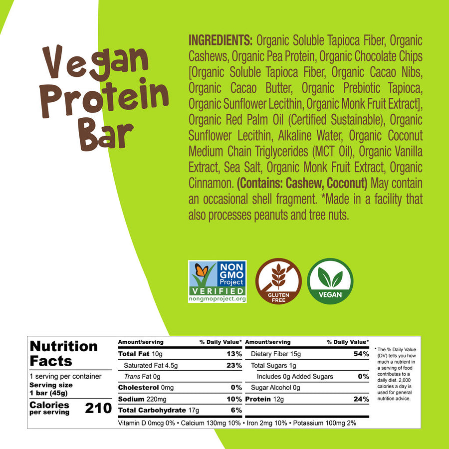 Vegan Protein Bar - Chocolate Chip Cookie Dough