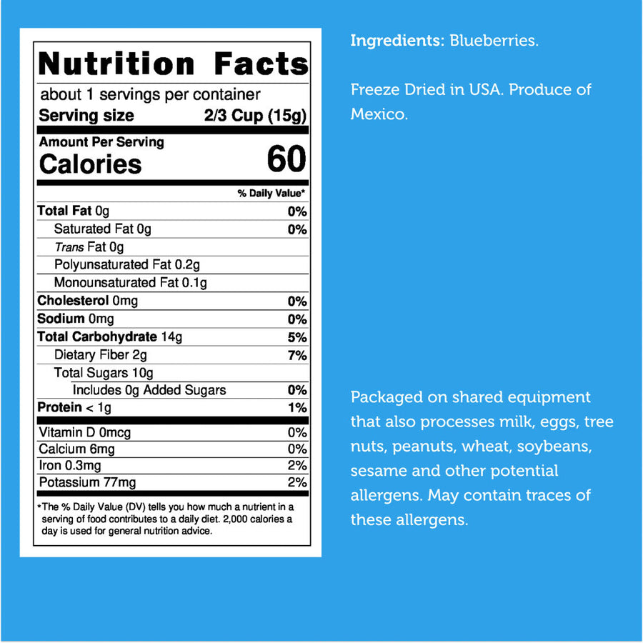 Freeze Dried Blueberries - 100% Fruit (Small Pack)