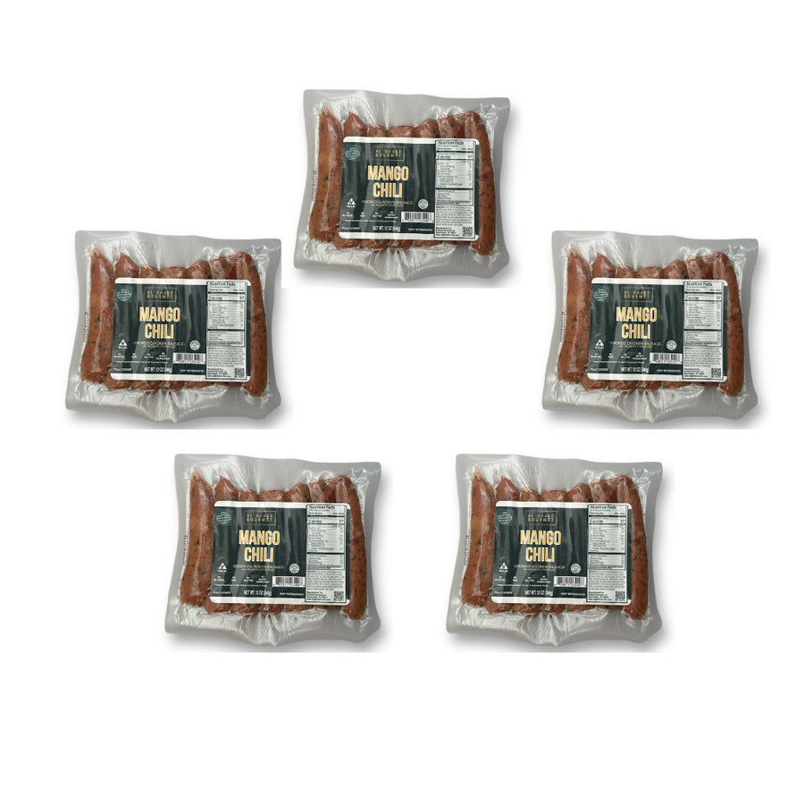 Mango Chili Smoked Halal Chicken Sausage (5-Pack)
