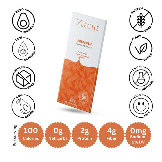 Peru - Vegan Sugar Free 80% Dark Chocolate (Pack)