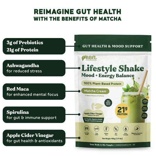 BBfL Plant-Based Matcha Cream Lifestyle Shake Mix