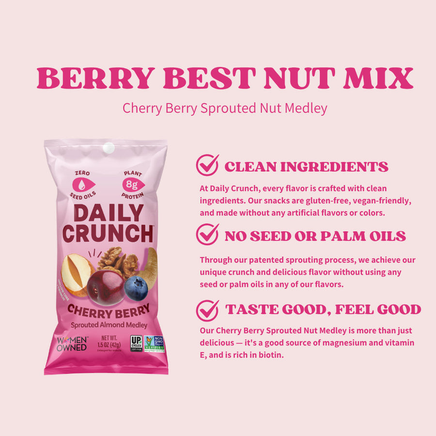 Cherry Berry Sprouted Nut Medley, Single Serve (8-Pack)
