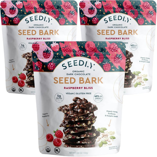 Raspberry Bliss Dark Chocolate Seed Bark, (3-pack)