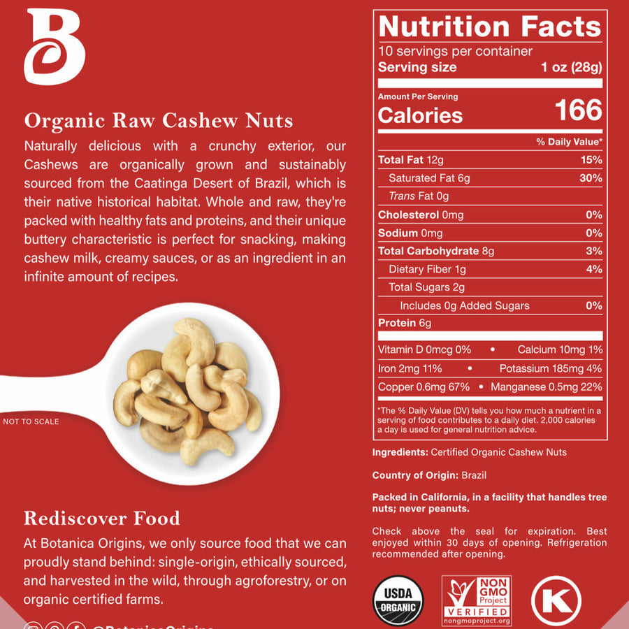 Organic Raw Cashew Nuts (Pack)
