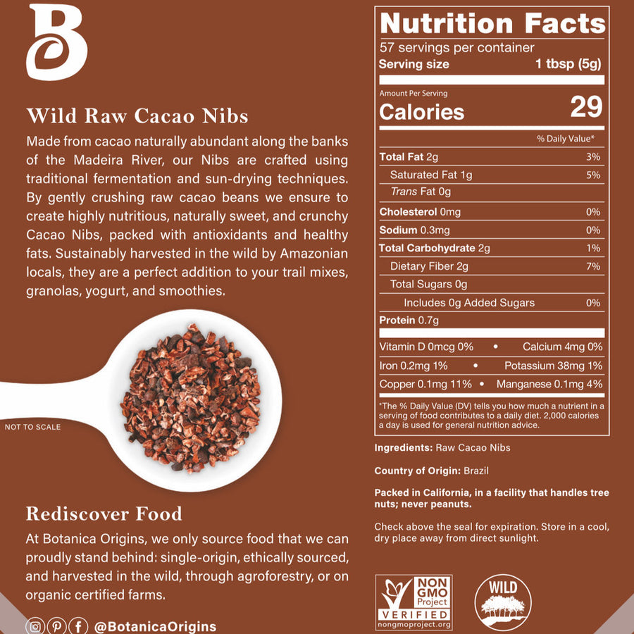 Wild Raw Cacao Nibs (Pack)