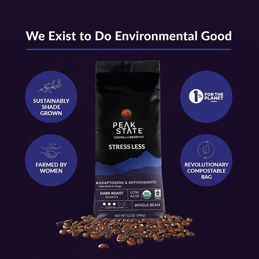 STRESS LESS Dark Roast Whole Bean Coffee (Pack)