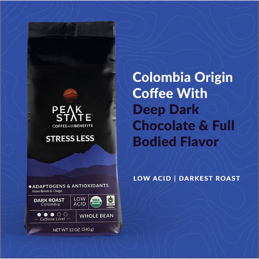 STRESS LESS Dark Roast Whole Bean Coffee (Pack)