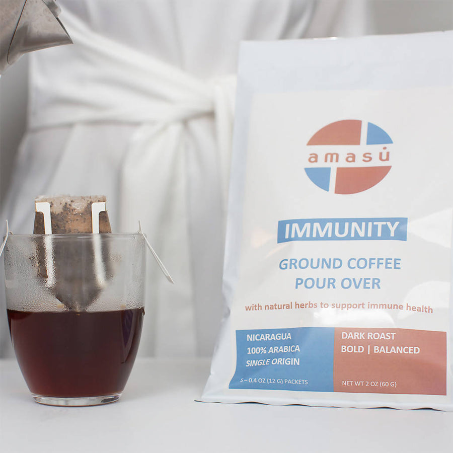 Immunity Booster Herbal Ground Coffee Pour Overs (5-Pack)