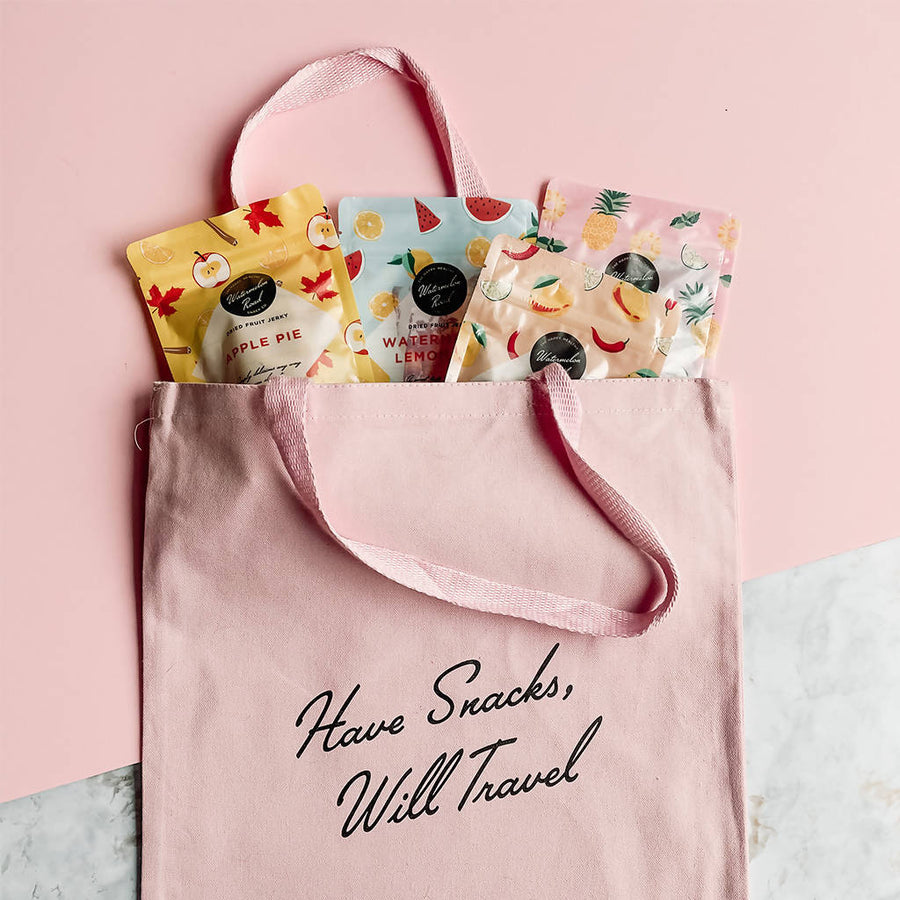 Fruit Jerky + Pink Tote Bundle (4-Pack)