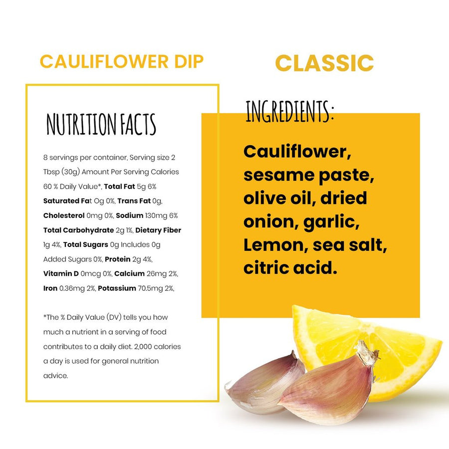 Keto Cauliflower Hummus - Lemon Garlic (4-Pack)