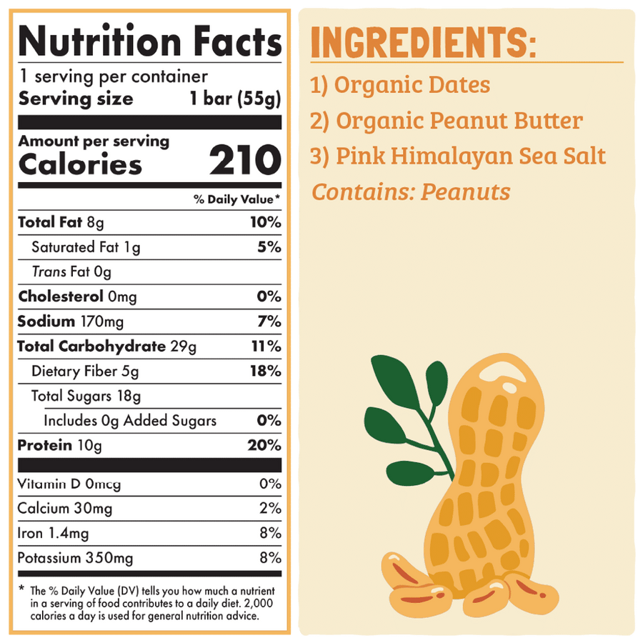 Organic Plant-Based Protein Bar - Peanut Butter (Pack)
