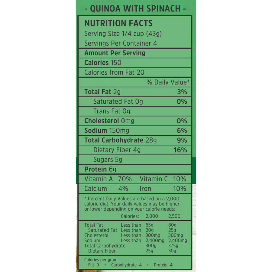 Quinoa with Spinach, Carrots & Currants Mix (6 oz)