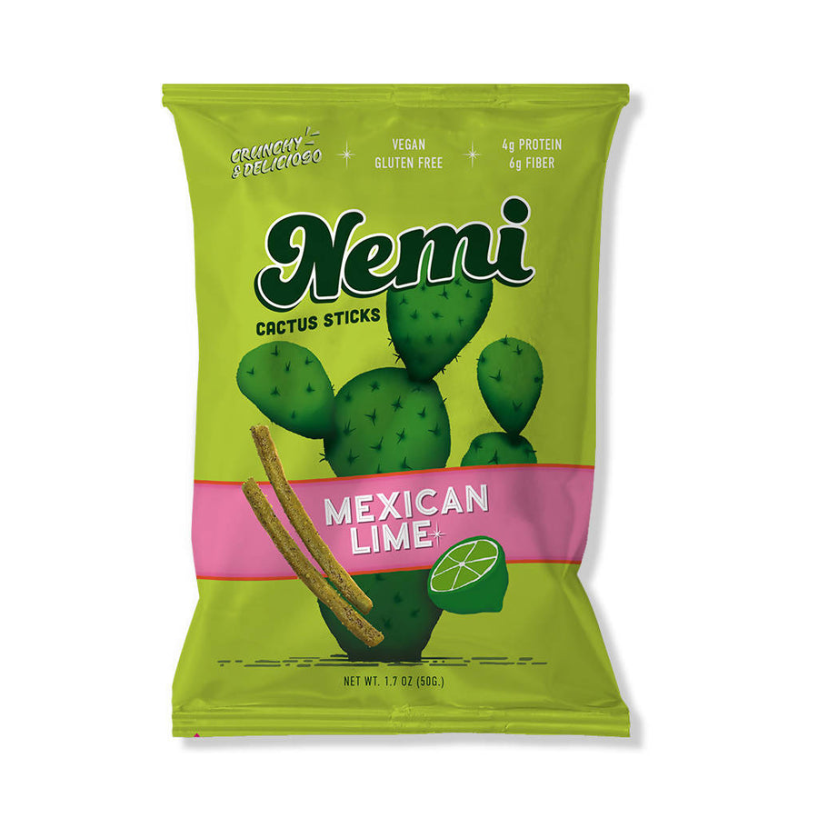 Nemi Cactus Crunchy Sticks - Mexican Lime (6-Pack)