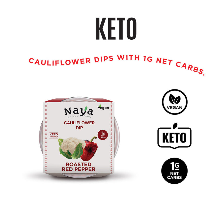 Keto Cauliflower Hummus - Roasted Red Pepper (4-Pack)